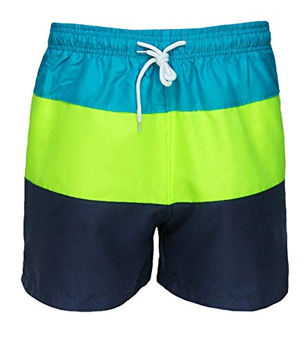 Maillot de bain homme slim fit bleu foncé jaune AUSTAR XXL