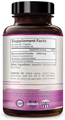 Healthy Way Pure Resveratrol 1000Mg 180 Capsules #TOP1