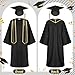 Tigeen Unisex Adult Graduation Gown Cap Tassel Set Matte Uniforms 2026 Charms Cord and Stole for College High School Graduate(51, Black)