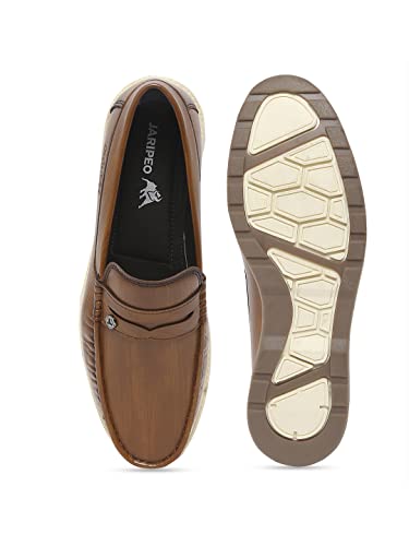 Image of Buckaroo Jaripeo BART Premium Vegan Synthetic Tan Casual Loafer for Mens