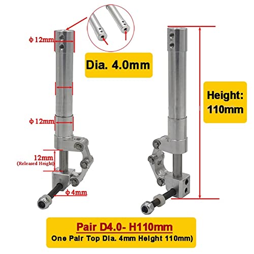 Dkntzo Rc Jet Edf Plane Electronic Landing Gear, 1 Pair Aluminum 5Mm Height 70Mm To 160Mm Spring Back Damping Kneeling Landing Gear Retract 3-4Kg For Rc Model Aircraft Jet Edf Plane Part #TOP1