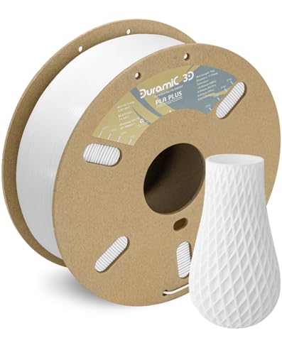Image of DURAMIC 3D PLA+ Printer Filament 1.75mm PLA Plus Neatly 2Kg Spool(2.2lbs) | PLA Pro Tougher and Stronger, Dimensional Accuracy Probability + /- 0.02mm White