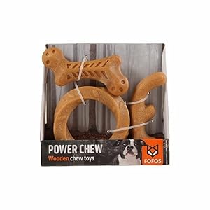 BarkButler x FOFOS Woodplay Stix Dog Chew Toys Set of 3 – Brown, Real Wood Fibre Dog Toys, Natural Pine Scent, Splinter Free Dog Chew Toys, Non-Toxic Chew Toys for Dogs for All S-M Breeds (5-20kg)