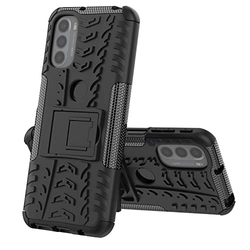 IMIRST Phone Case for Motorola Moto G31 / G41 Heavy Duty Protection Military Snap-on Case with Kickstand Shock Absorbing Detachable 2 in 1 Case Cover For Motorola Moto G31 / G41. Hyun Black