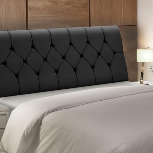 Cabeceira Baú de Cama Box Madeira Estofada Casal Madri (Preto)