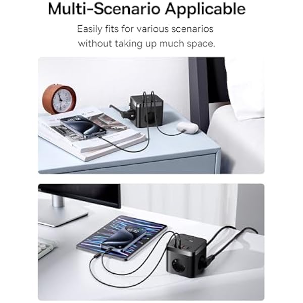 Удлинитель Baseus GaN5 USB C 30 Вт куб зарядное устройство USB C розетка с 3 выключателями портативное зарядное устройство для MacBook iPad iPhone 17 16 15 14 13 12 Galaxy игр дома офиса