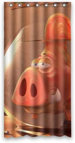 36"(W) x 72"(H) Jokes Pig Fish Popular Bathroom Shower Curtain 100% Polyester
