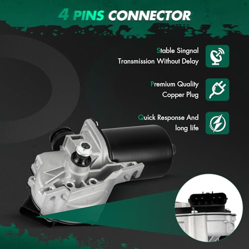 Image of SCITOO Windshield Wiper Motor Compatible For Chrysler For 300 | Direct fit for 2005-2009 For Chrysler For 300|Replaces OE 05139091AA|4 Pins|Fit for Front Wiper Motor Sliver /Black