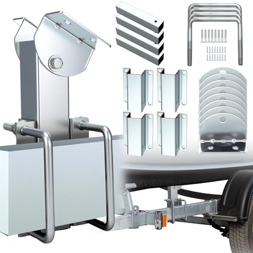 MorningRo 4 Pack Boat Trailer Bunk Brackets Kits Hot Dip Galvanized Carbon Steel Adjustable Swivel Top 2 x 2 x 10 Inch Square Tubes Bunk Brackets Kits for Ski, Fishing Boat or Sailboat Trailer