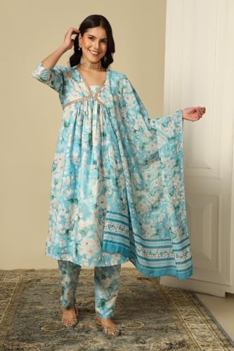 Image of Leriya Fashion Black Kurta Set for Woman | Kurti Set for Woman | Anarkali Suit for Women Kurtis | Short Kurti for Women | Ethnic Jaipuri Straight Kurta Set with Palazzo Pants | Salwar Suit for Party Outfits