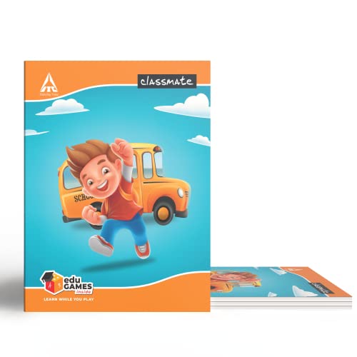 Image of Classmate Drawing Book - A4, Soft Cover - Pack of 12 & Classmate Notebook | 172 Pages | Four Lines with Gap | 24.0cm x 18.0cm | Pack of 4 | Practice Notebook for School Students