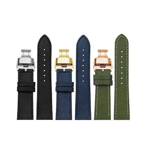 Correa de reloj de cuero 22mm de nylon madrena impermeable y ajustable 2
