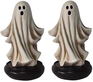 2 Pack Halloween Incense Burner, Ghost Incense Holder, Resin Halloween Cute Ghost Scents Burner, Spooky Home Decor Halloween Decoration, Ghost Halloween Decorative Figurine