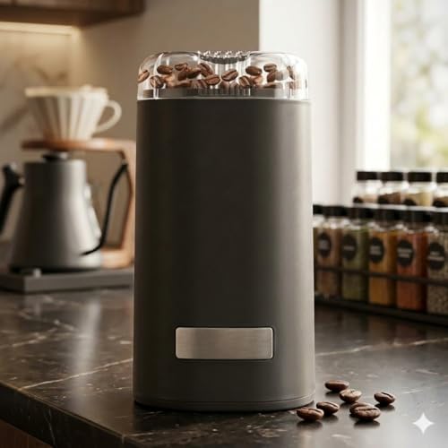 Image of Spice Grinder Portable -Electric Grain Mill Grinder Stainless Steel Dry Grain Spices Cereals Seasonings Coffee Bean Grinder Machine(Multicolor, Pack of 1) (Black).