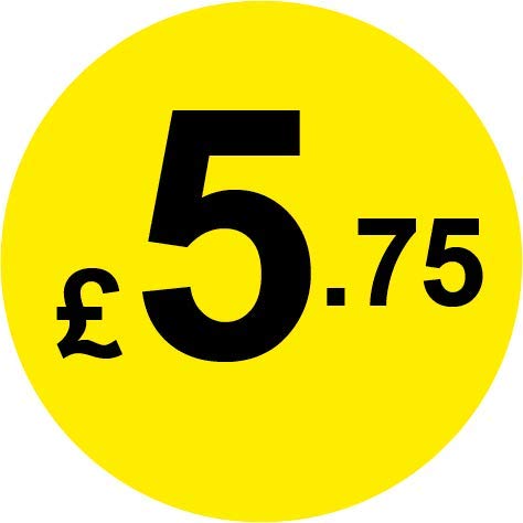 Permanent Adhesive - Black & Yellow 30mm Price Stickers/Labels from £5.45 to £17, 5000, £5.75 — image 1