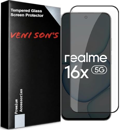 Image of VENI SON'S Scratch And Tear Resistant, Crystal Clear Edge to Edge Tempered Glass Screen Protector Guard Compatible With Realme 16X 5G
