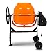 EBERTH 180L Betonmischer Elektrisch Mobil, 650W Motor, Gestell, Trommel und Zahnkranz aus Stahl, feststellbares Handrad, breite Fußplatte, Profi Zementmischer, Trommel schwenkbar, Einfache Bedienung