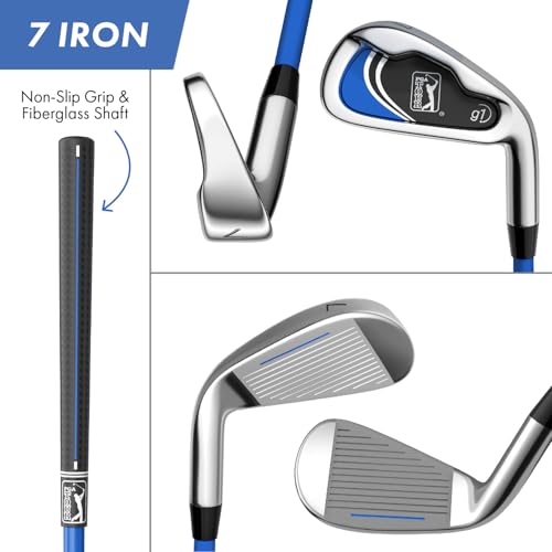 PGA Tour Youth Golf Club Set for Ages 8-12 (4’8”-5’2”) and 12+ (5’2”+), Right and Left-Handed Kids Golf Sets – Beginner Junior Golf Clubs with Lightweight Stand Bag, Mallet Putter, Hybrid, Driver - Image 5