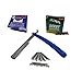 Produktbild Hairtown Rasiermesser-Set | Sedef Ustura Bartschneider | 100 Derby Rasierklingen| 20 IHA Alaun Blutstiller Zündholzform | Wechselklingenmesser mit ersatz klingen Herren | Blutstillstift | (Blau)