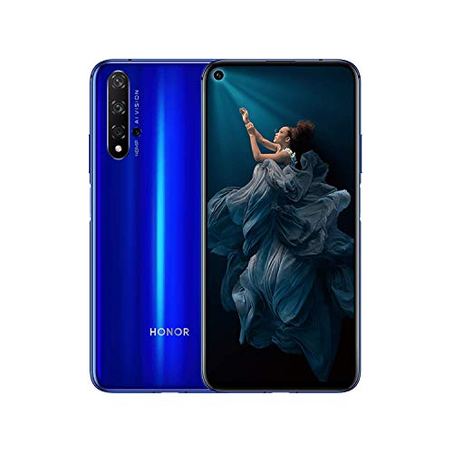 HONOR 20 Smartphone 6GB+128GB Speicher, 6,26 "FHD+, Kirin 980 CPU Vierfach-Rückfahrkamera AI 48 + 16 + 2 + 2 MP, 32 MP Frontkamera, seitlich angebrachter Fingerabdruck, NFC, Blau
