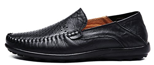 LOUECHY Men's Leather Slip-On Loafer Lightweight Driving Shoes Casual Moccasin Slipper2