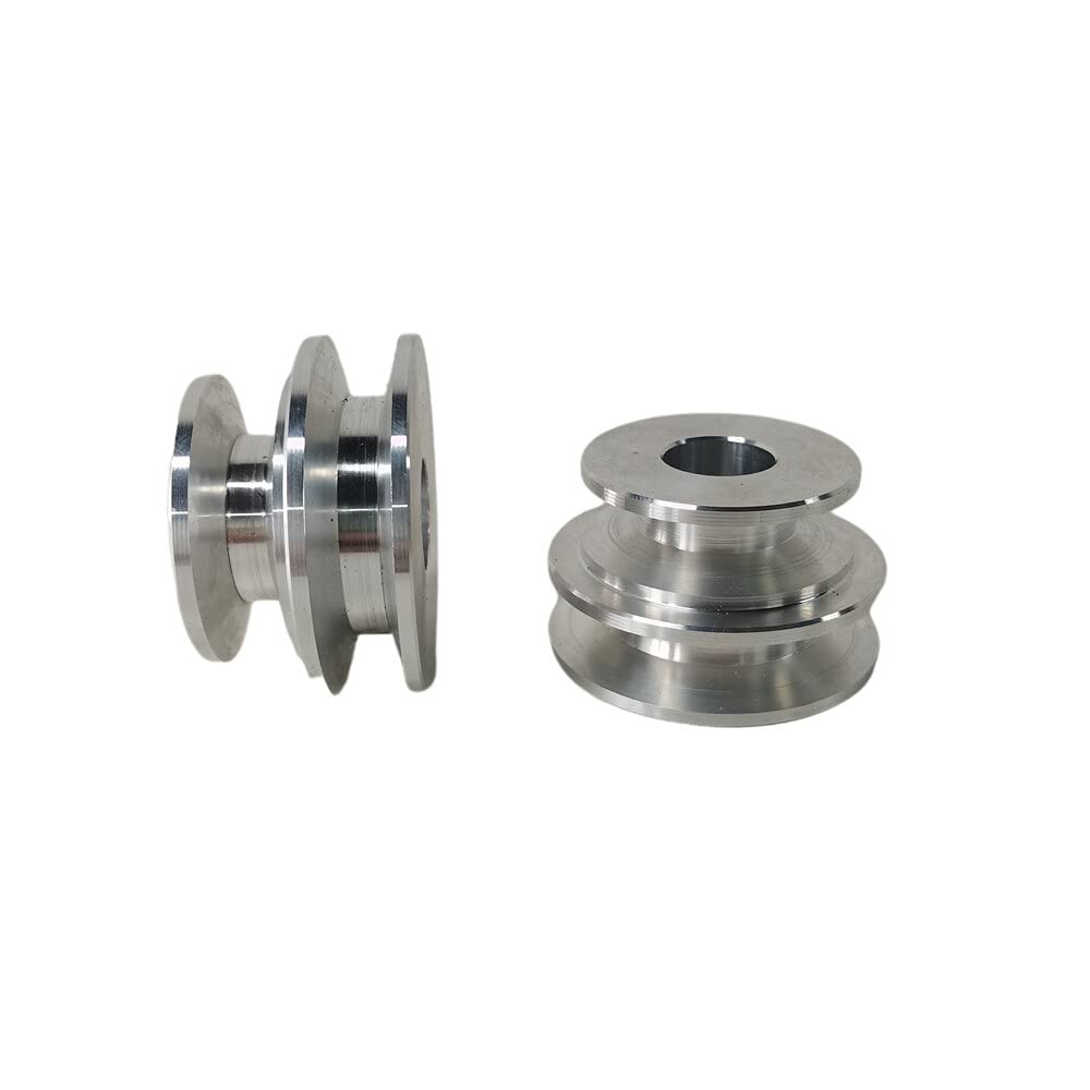 Poulie à courroie trapézoïdale à double rainure en aluminium – Diamètre extérieur 40/50 mm, alésage fixe 8-20 mm for courroies de type A/O, accessoire d'entraînement moteur(14mm)