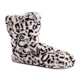 MUK LUKS womens Muk LuksÃ‚® Women's Faux Fur Sock Slipper, Snow Leopard, Large - X-Large US