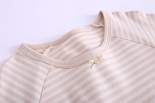 Abalacoco Girls Kids Organic Cotton Nightgown Sleepwear Dress Soft Home Dress Autumn Long Sleeve Soft Wear 4-12T (14-15 Years, 02#Stripe) #TOP2
