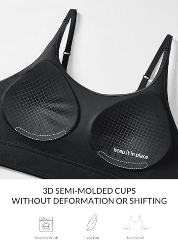 baleaf Sweatleaf Adjustable Sports Bras for Women, Padded Racerback Yoga Bra, High Impact Molded Cup Workout Bra3