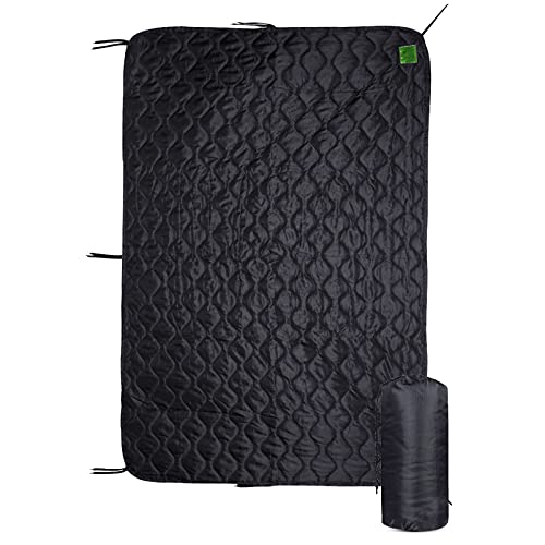 WolfWarriorX Military Woobie Camping Blanket Indoor Outdoor Waterproof Poncho Liner for Survival,Travel,Hiking Picnics, Beach Trips with Compression Carry Bag - Puffy Packable Lightweight Warm