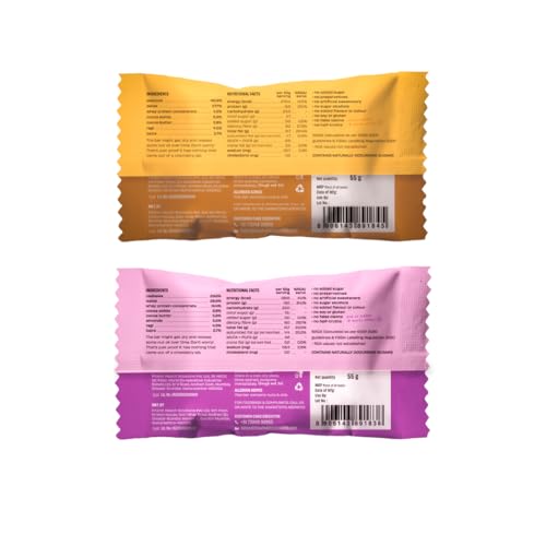 The Whole Truth - Protein Bars 13G | Assorted Millet Protein Bar (3 Almond Millet Cocoa, 3 Peanut Millet Cocoa) I Pack of 6 x 55g | No Refined Sugar | No Added Flavours | No Preservatives | All Natural Ingredients