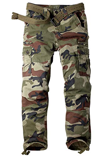 ebossy Men's Military Multi-Pocket Straight Fit Outdoor Tactical Cargo Work Pant