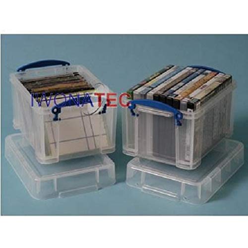 Really Useful Box 6 sztuk pudełek do przechowywania 3,0 litra – na 18 płyt CD/10 płyt DVD – przezroczyste