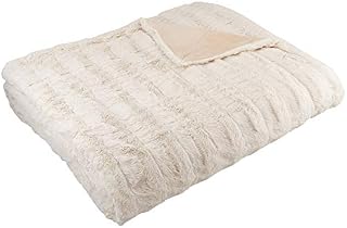 Amazon Basics Faux Fur Throw Blanket - Machine Washable, 150 x 200cm, Ivory