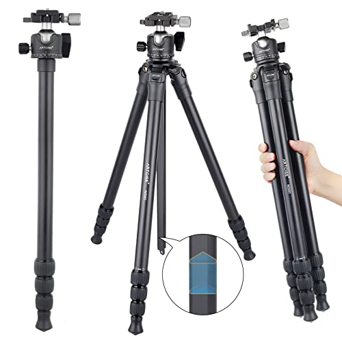 Treppiede per fotocamera da 165 cm treppiede da viaggio compatto NS60 con testa a sfera a basso profilo da 36 mm e borsa per il trasporto per DSLR videocamera