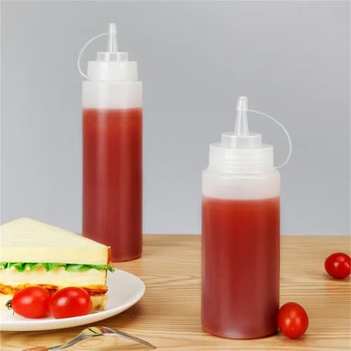 Botellas exprimidoras para condimentos que evitan goteos, botes de cocina ZNJAMN de 450ml 4