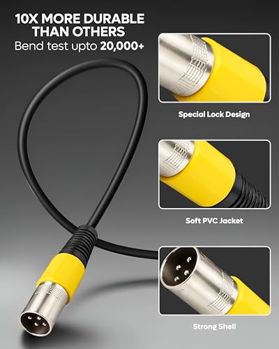 Image of MX XLR male to female microphone cable wire 3 pin mic cable microphone cord wire mic cable 5 meter for Guitar Audio Speaker Cable Multicolor (XLR Male to Female, 1.5 MTR)