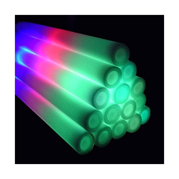 Mr party king 100 led party foam light sticks batons wand for wedding, parties, birthdays, guests, party, dj, concerts, festivals, events, promotions bulk party favors 3 color lighting modes batteries