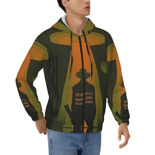 Lord Music Huron Men's Casual Zipper Hoodie Pullover Hooded Long Sleeve Sweatshirt with Big Pockets