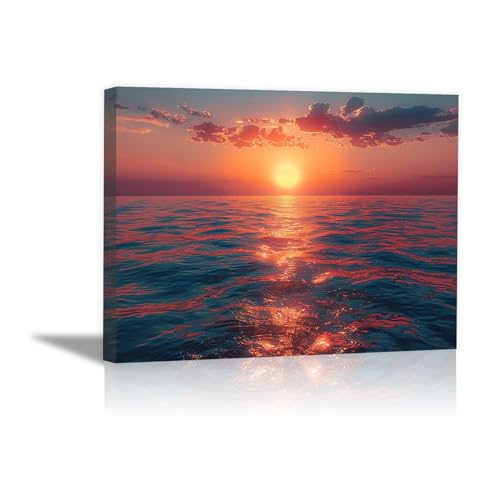 Coucher de soleil sur la mer tableau DunPei pour décoration de bureau