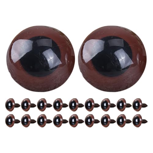 PRETYZOOM Yeux De SéCurité Marron 20 PièCes 1.10 Pouce pour Amigurumi Et Peluches Artisanales avec Rondelles en Plastique Accessoires pour PoupéEs Et...