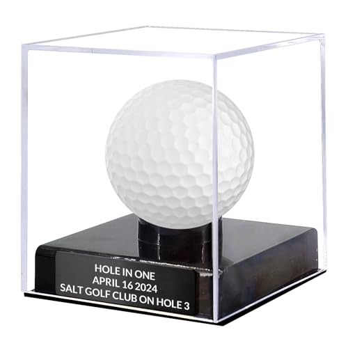 Custom Golf Ball Display Case Acrylic Black Engraved Plaque