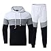 Xmiral Felpa + Pantaloni lunghi Tuta Abbigliamento sportivo Uomo Autunno e inverno 2 pezzi Color-blocking Slim ( 3XL,2Bianco )