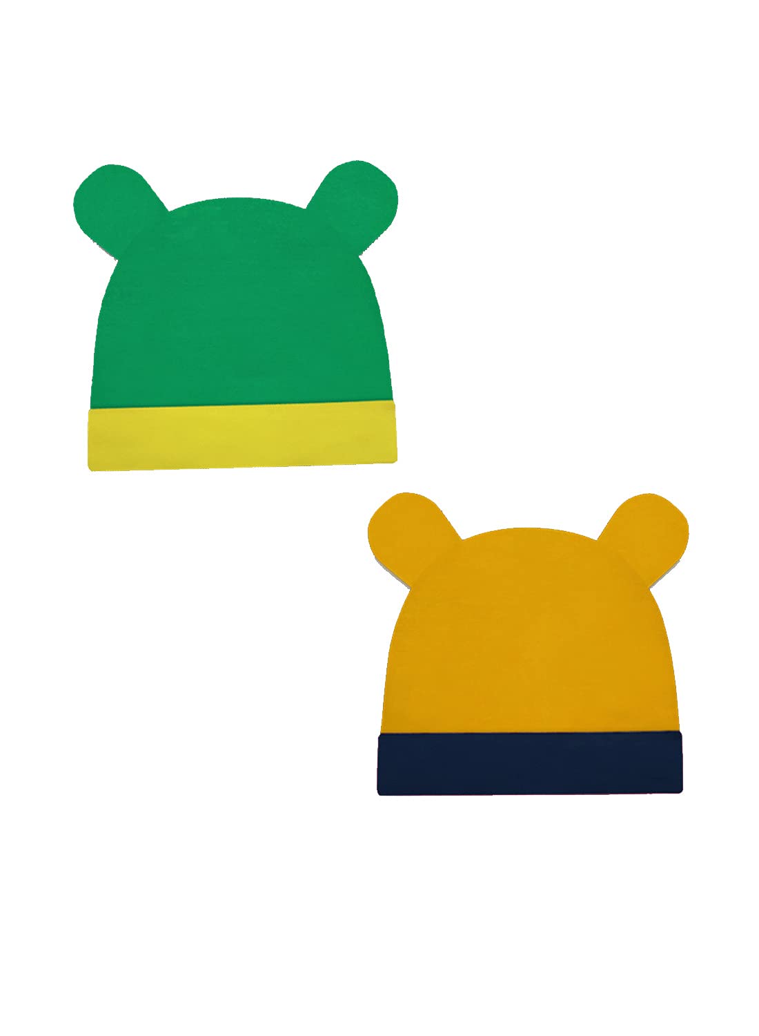 A.T.U.N. (ALL THINGS UBER NICE) Babymütze, Unisex, Grün, Gelb, Senf und Marineblau, 3-6 m