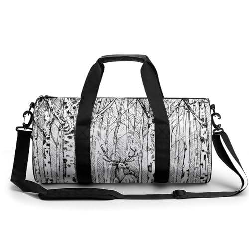 Sac de voyage pour camping et randonnée Elan noir blanc