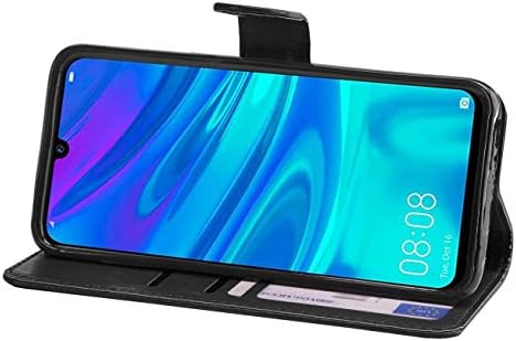 Gadget Giant Wallet Phone Case for Huawei P Smart 2019 PU Leather Wallet Flip Case Full Cover Protection [Strong Magnetic Closure Clasp] with [Card Slots] and [Kickstand] for P Smart 2019  Black