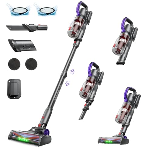 Image of AlloyMove Cordless Vacuum Cleaner 45KPA, Up to 60mins Runtime Lightweight Powerful Suction Vacuum Cleaners for Home, 3 Suction Modes, Rechargeable Stick Vacuum for All Floor /Carpet /Pet Hair /Car, A03