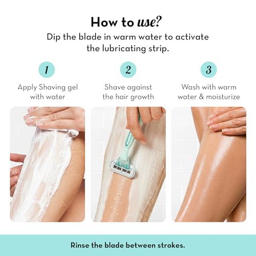 Image of Plush Smooth Slide 4 Blade Body Razor For Women | Dual Aloevera Smooth Lubrication Strips | Non-Slip Grip Rubber For Ultra Smooth Shave | Easy & Safe No Bumps & Cuts | Sensitive Skin friendly
