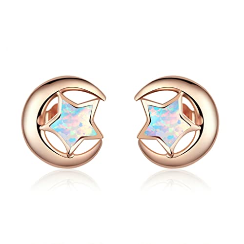 Boucles d'oreilles en Opale pour femmes, bijoux de mariage élégants en deux couleurs