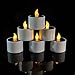 6pcs Solar Window Candles Outdoor Waterproof Flameless Flickering Led Tealights Solar Emergency Candles with Sensor Dusk to Dawn for Lantern Garden Camping Party Halloween Christmas Home Decor
